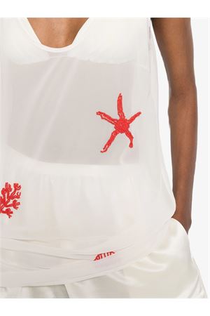 Raya Mini Dress Women's Georgette Beaded Marine Elements MC2 SAINT BARTH | Dress | RAA000109608L